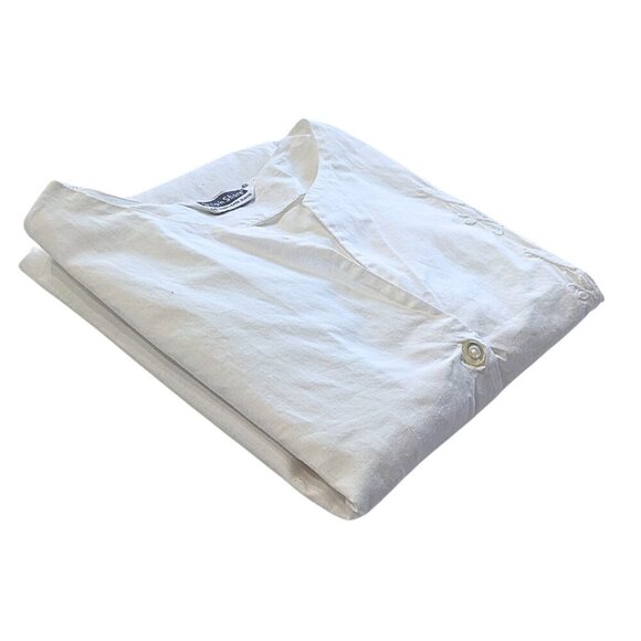 Vtg 60s SHIP 'N SHORE White Floral Embroidered SS Easy Care Blouse Size 42/1X/2X - Picture 6 of 6